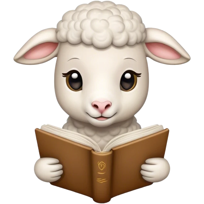Lamb reading emoji