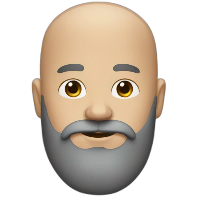 bald man with big beard emoji