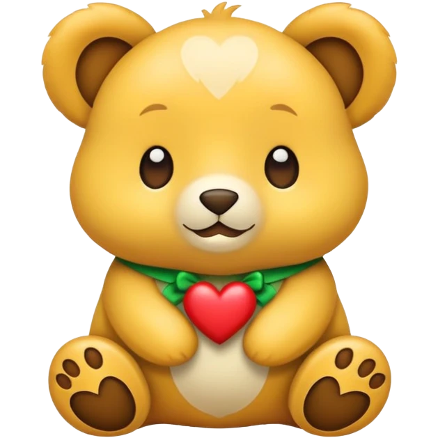 Ursinho com coração verde emoji