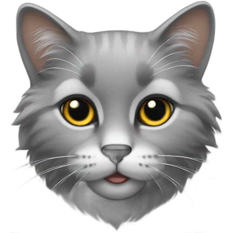 Gato gris peludo emoji