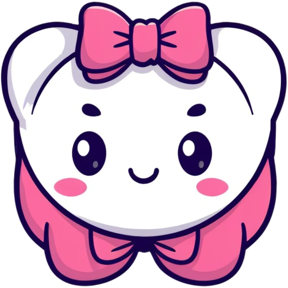 kawaii bow with face and sparkles emoji