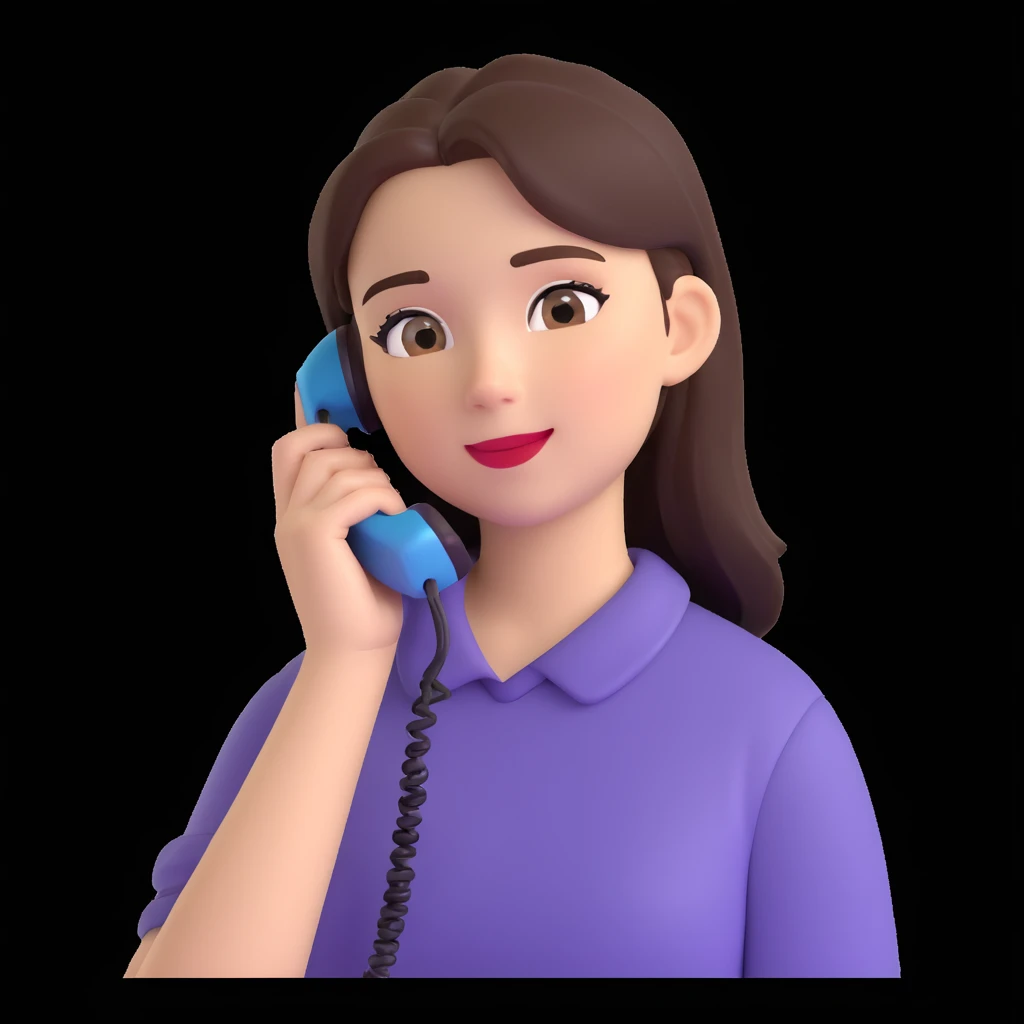 girl talking on phone, close up pose emoji