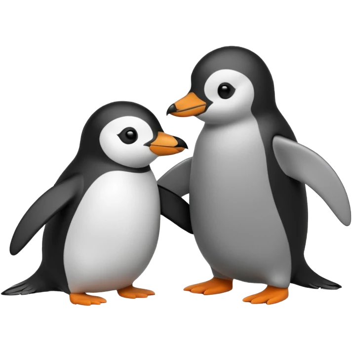 a penguin fighting a ringed seal, emoji style emoji