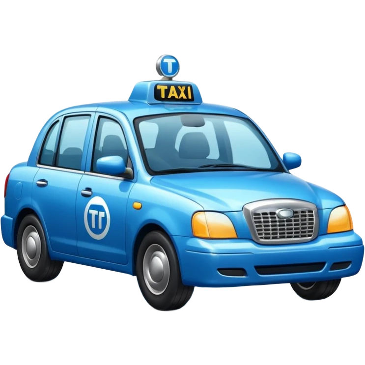 blue taxi emoji