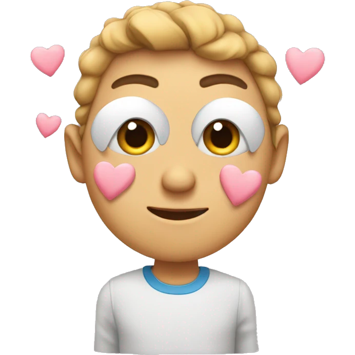 Hearteye emoji with hearts emoji