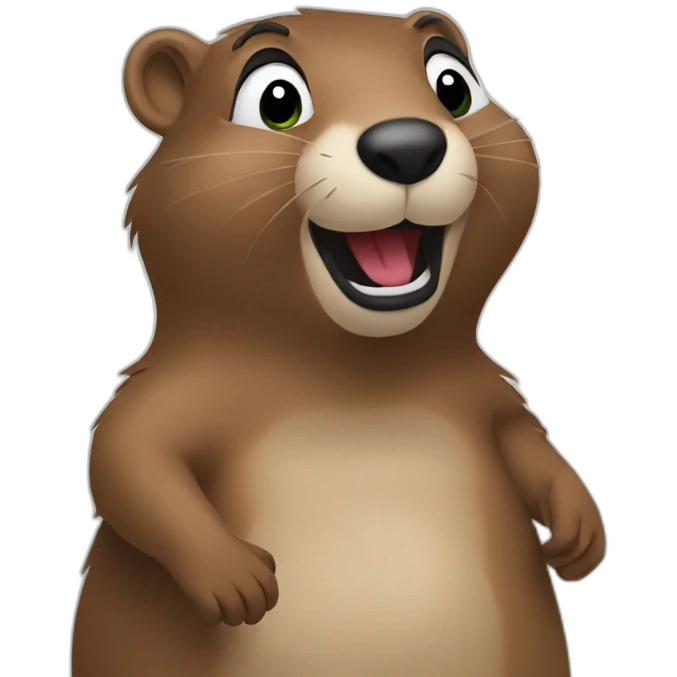 groundhog wearing a dress and dancing at a party emoji
