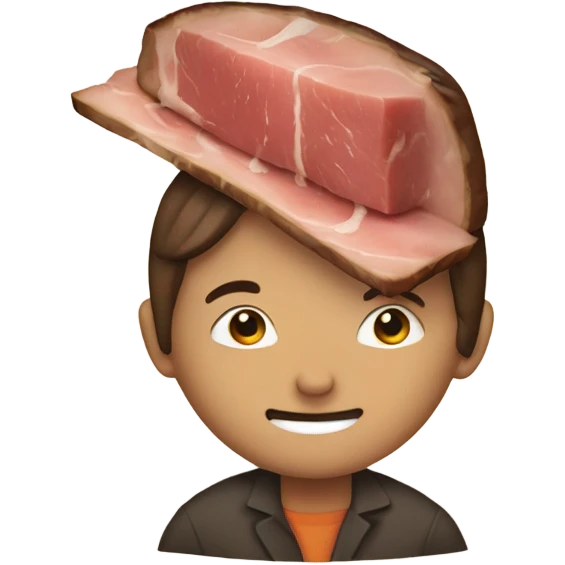 A person who’s head is a slice of roast beef  emoji