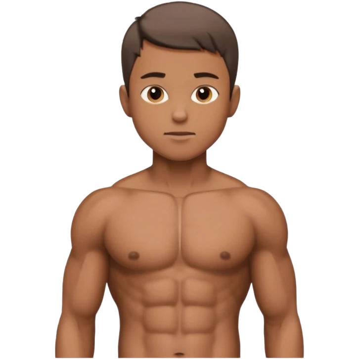 Male showing core stomach muscles default emoji
