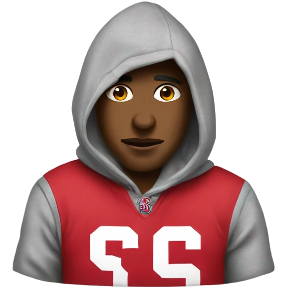 Ohio state fans wearing a hoodie  emoji