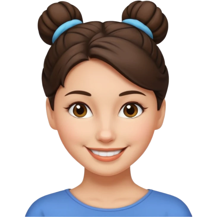 brunette woman with hair in a bun emoji