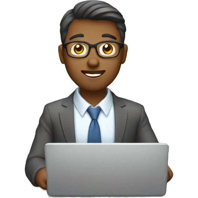 office worker in laptop emoji