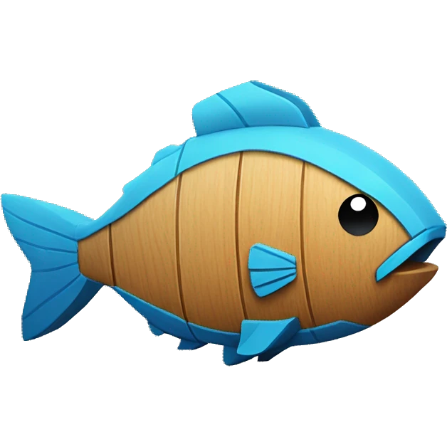 fish shaped wooden block on its side emoji