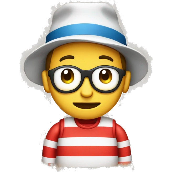 software bug dressed as Where is Wally emoji