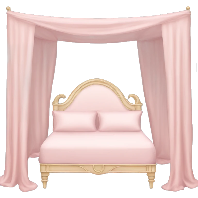 pale pink fancy canopy bed emoji