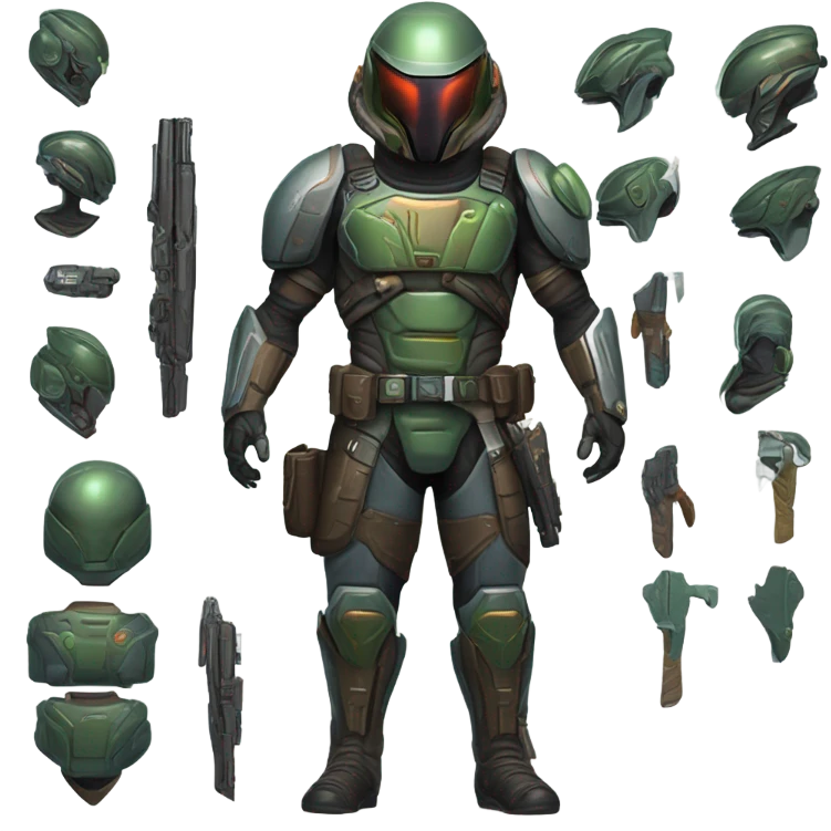 Martian bounty hunter, front and back emoji