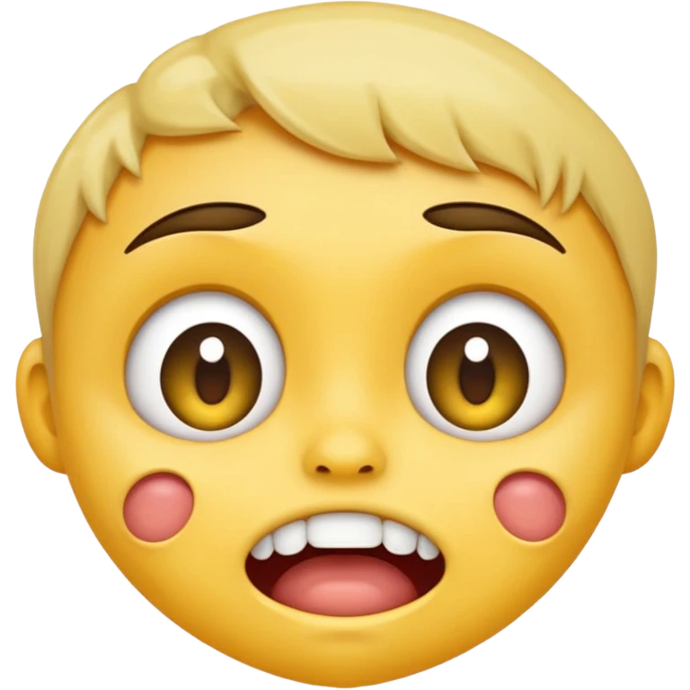 Wide eyes emoji with an underbite with drool coming out ￼ emoji