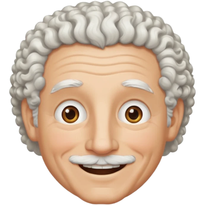Old white man with curly white hair, hazel eyes, no mustache emoji