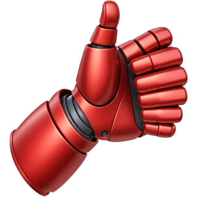robot hand closed fist but the thumb is up and make the color of the robot  in the shade red emoji