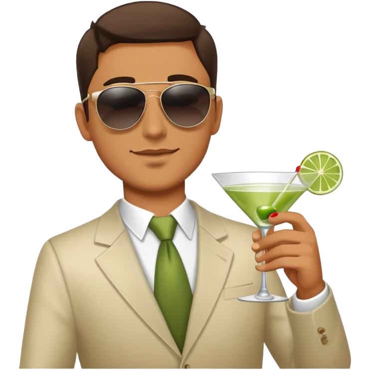 Man in sunglasses holding a martini  emoji