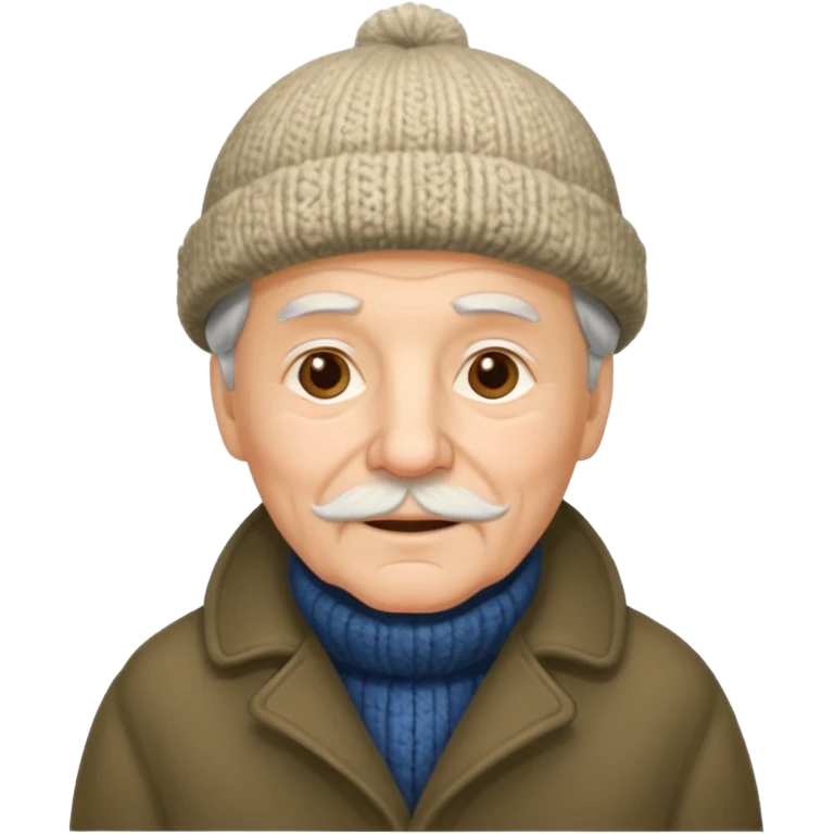 eldelry man with winter clothes emoji