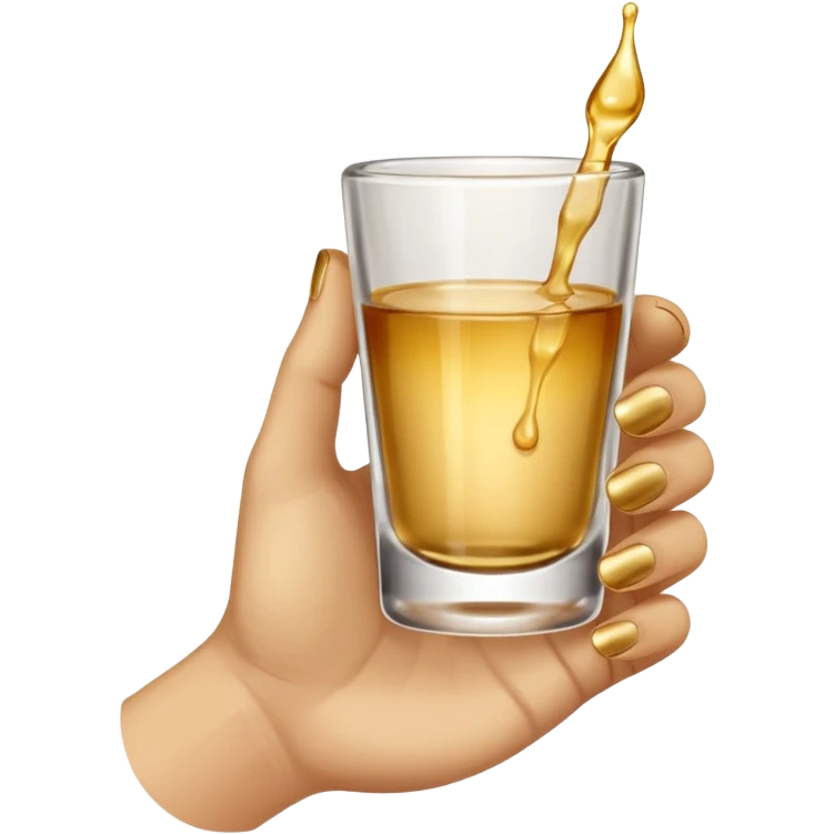 a hand holding a small shot glass emoji