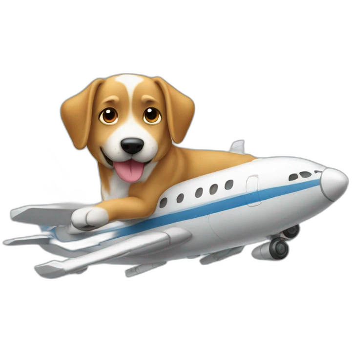 Un chien sur un avion emoji