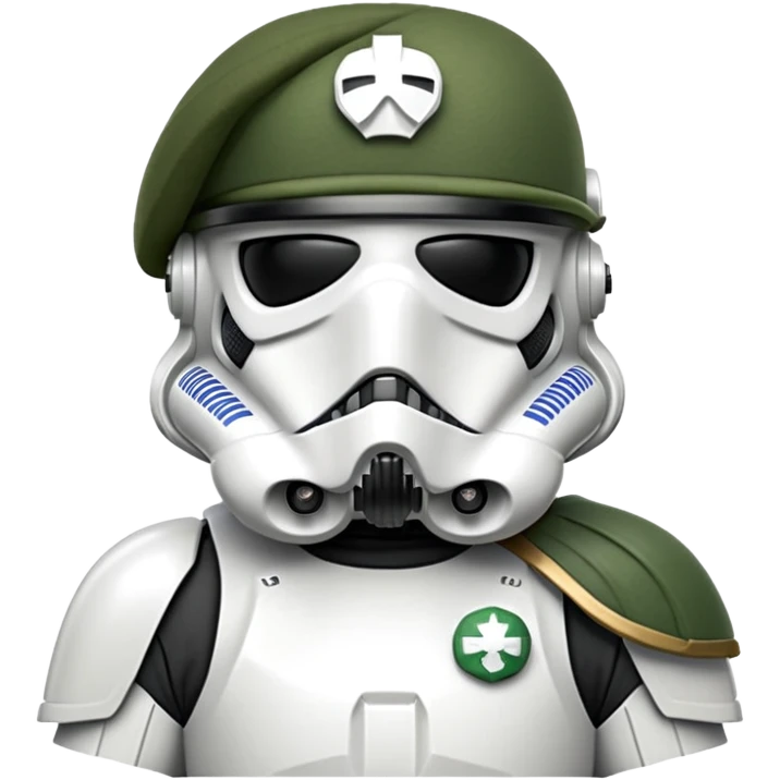 Stormtrooper wearing green beret emoji