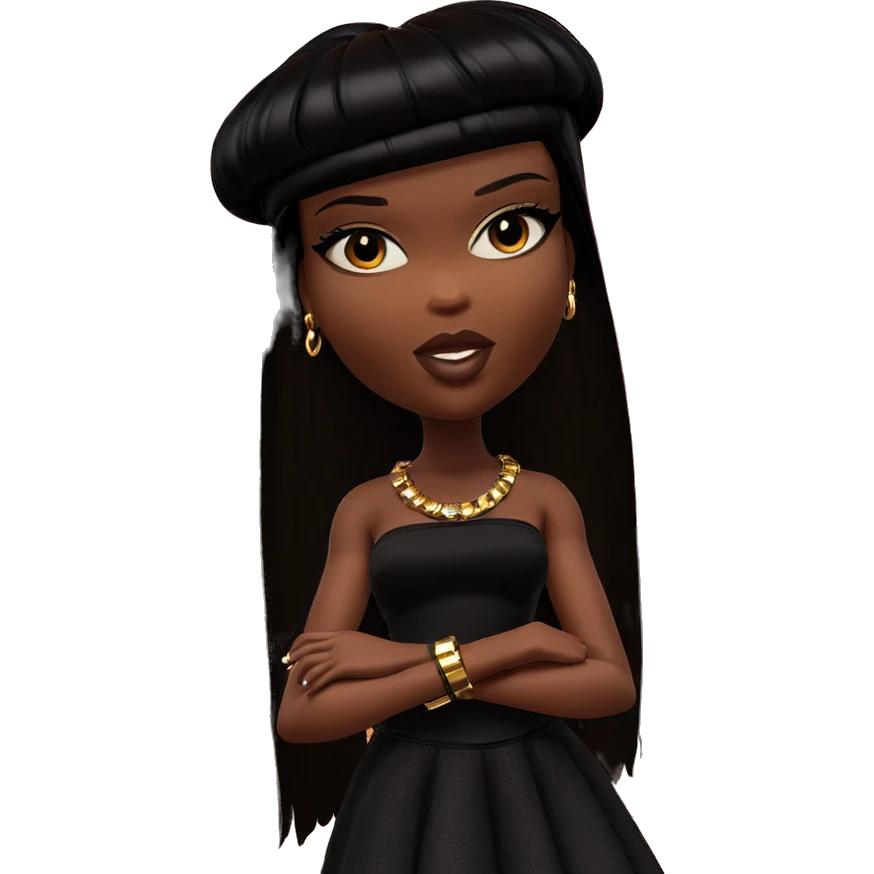 confident ebony beauty with jewelry emoji