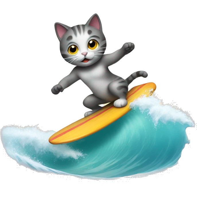 cat surfing emoji