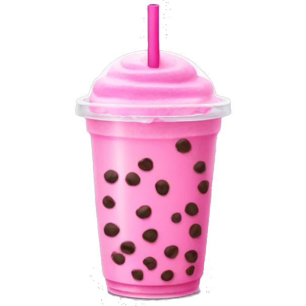 Pink Boba tea emoji