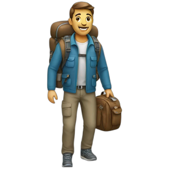 backpack traveller man emoji