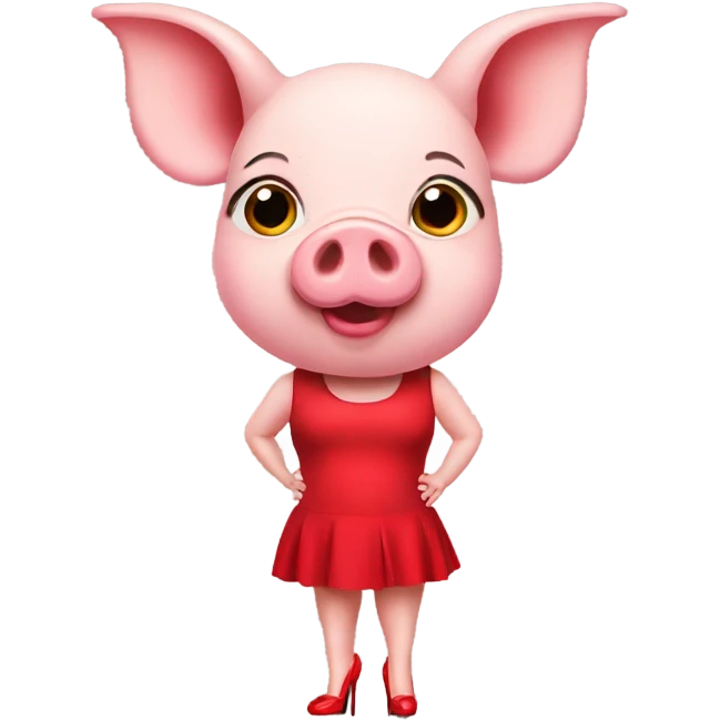 Pig in red high heels emoji