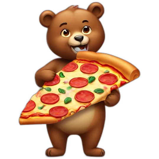 bear with pizza emoji