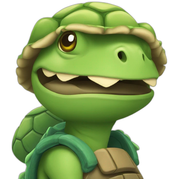 Flas with a turtule emoji
