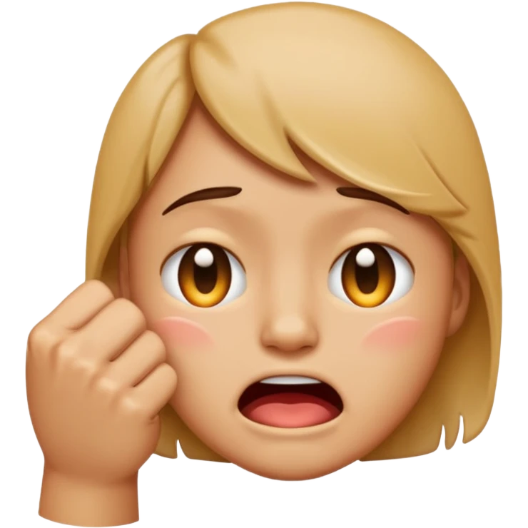 Tourne cet emoji 🤜 de -90 degrés et met le sur la bouche de cette emoji 😭 emoji