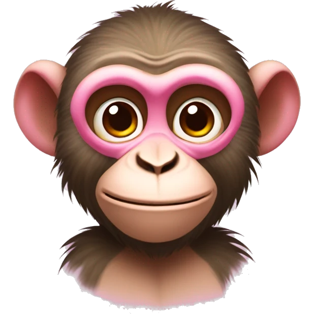 macaco com laço rosa  emoji