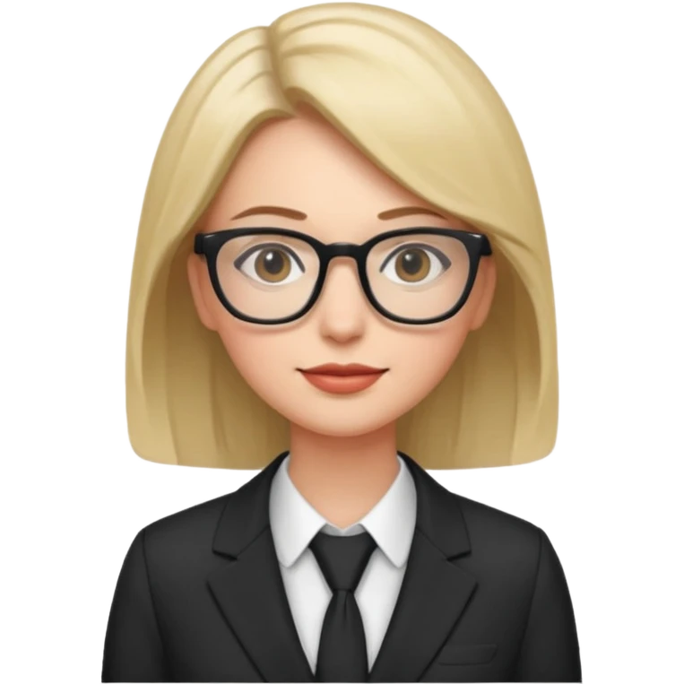 chick with glasses, wearing suit emoji