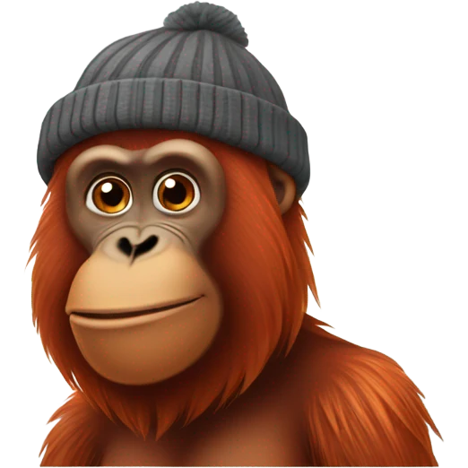 Orangutan wearing a beanie emoji