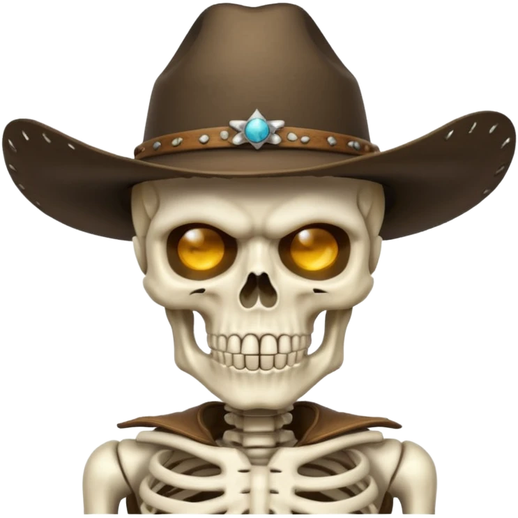 A skeleton Angry wearing a cowboy hat emoji