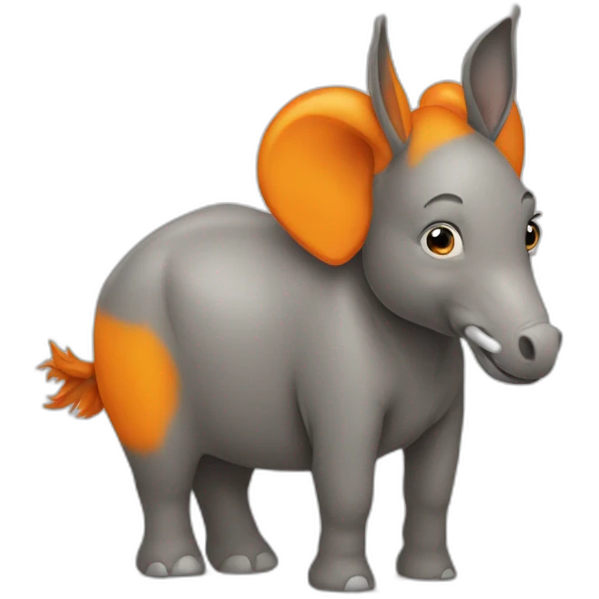 Orange donkey elephant  emoji