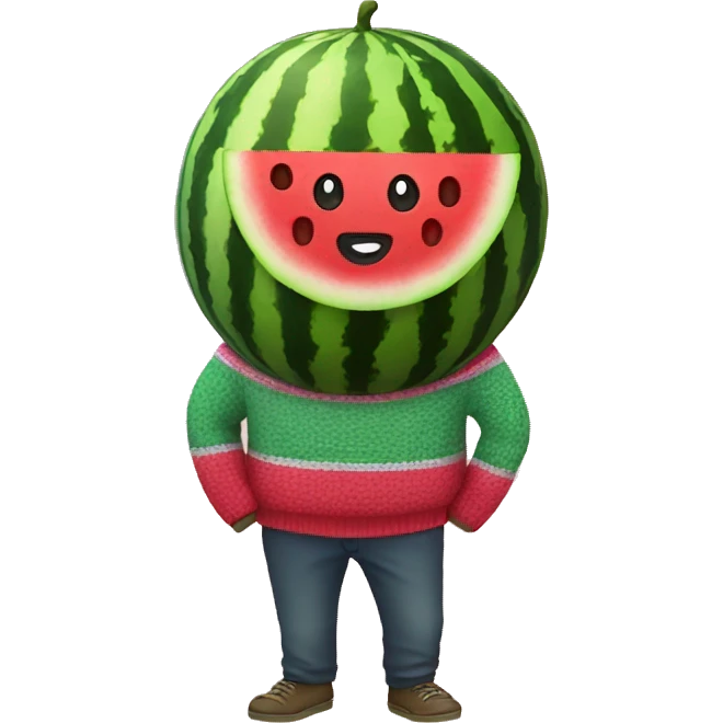 A watermelon wearing a sweater  emoji