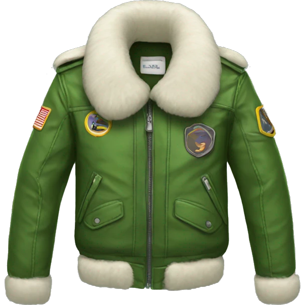 Green aviator jacket with fur collar emoji