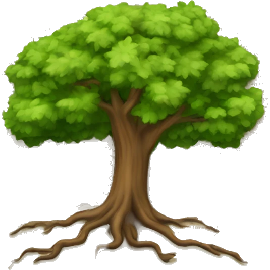 A tree rooted in an open Bible emoji