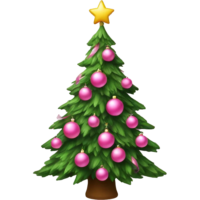 Christmas tree with pink ornaments emoji