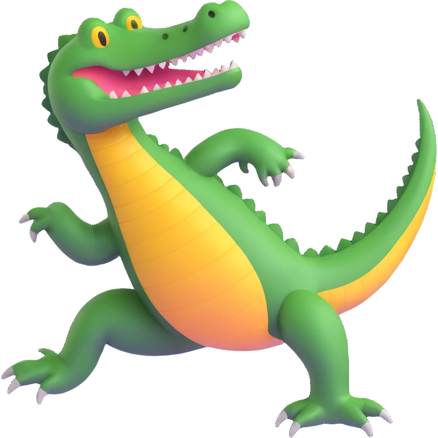 crocodile with a dynamic pose emoji