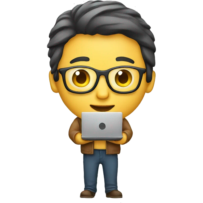programmer with his laptop in his hands emoji