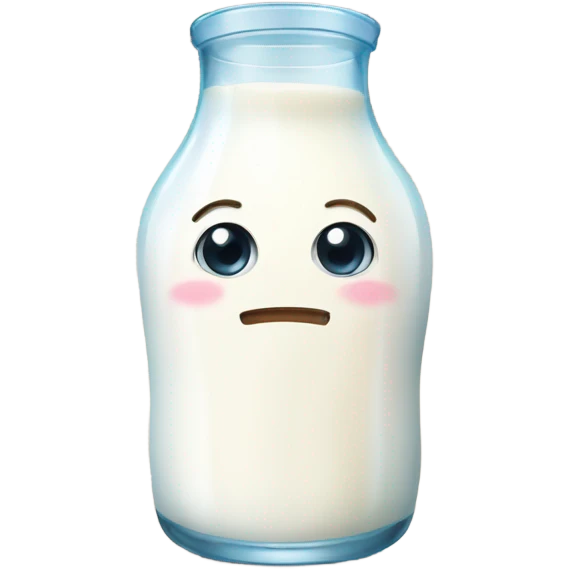 cute milk with glass emoji