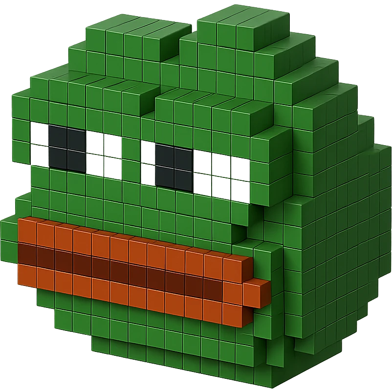 Pepe the Frog meme character with a green face emoji