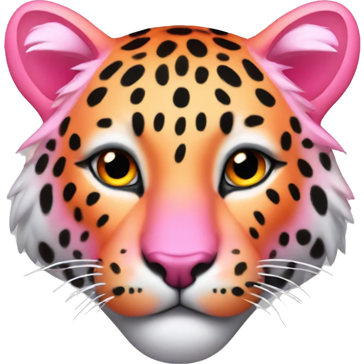 Pink and neon orange leopard/ tiger  emoji