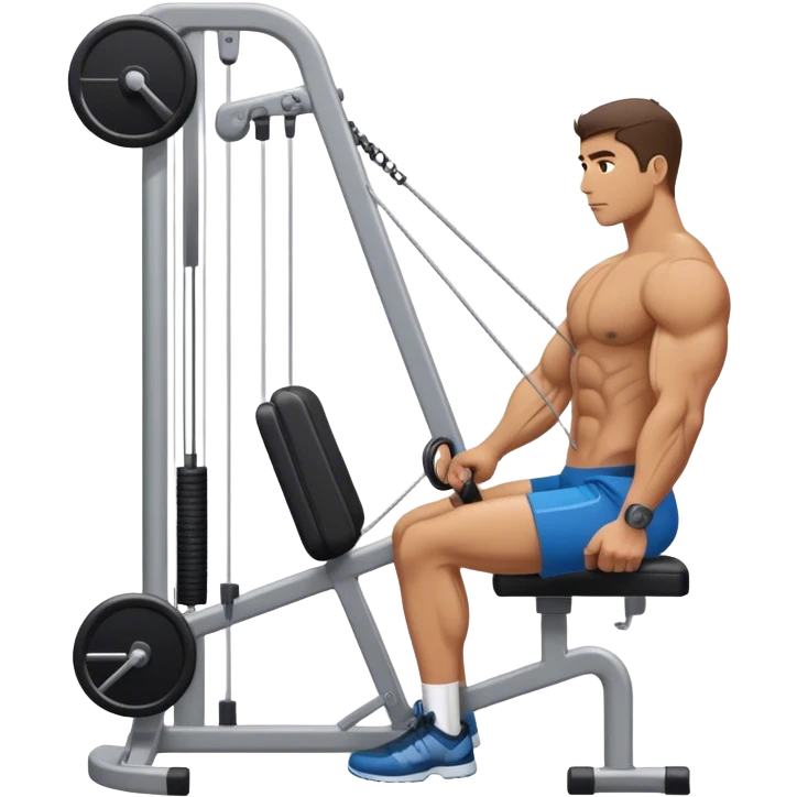 side-view man cable-machine tricep-pushdown emoji
